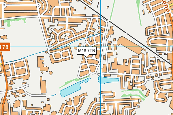 Rushbrook Primary Academy map (M18 7TN) - OS VectorMap District (Ordnance Survey)