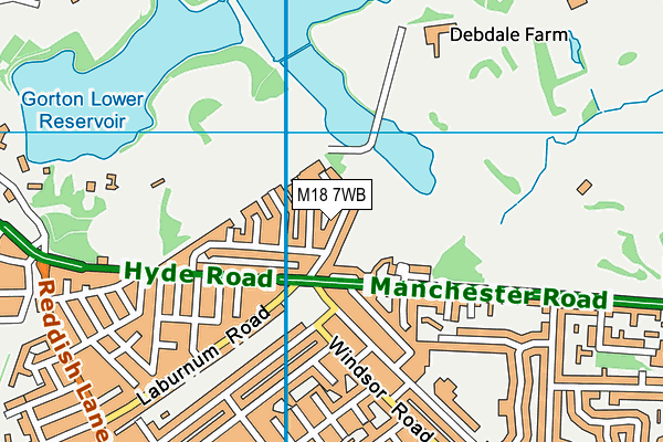 M18 7WB map - OS VectorMap District (Ordnance Survey)