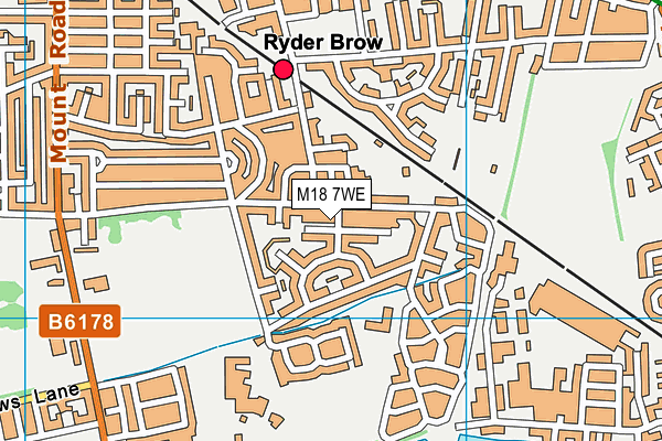 M18 7WE map - OS VectorMap District (Ordnance Survey)