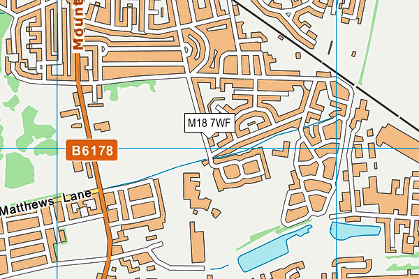 M18 7WF map - OS VectorMap District (Ordnance Survey)