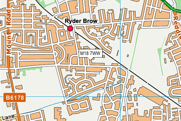 M18 7WW map - OS VectorMap District (Ordnance Survey)