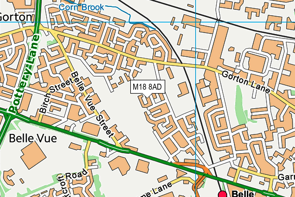 M18 8AD map - OS VectorMap District (Ordnance Survey)