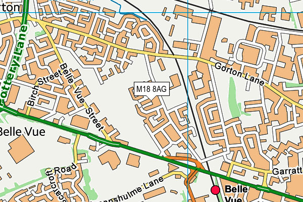 M18 8AG map - OS VectorMap District (Ordnance Survey)