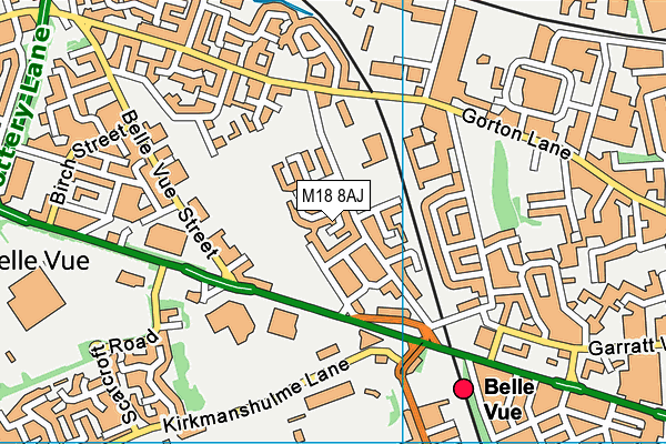 M18 8AJ map - OS VectorMap District (Ordnance Survey)
