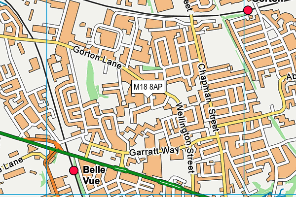 M18 8AP map - OS VectorMap District (Ordnance Survey)