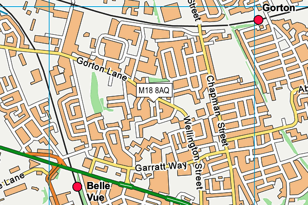 M18 8AQ map - OS VectorMap District (Ordnance Survey)