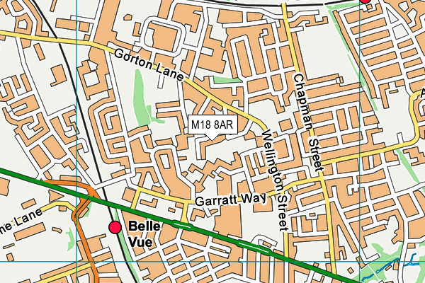 M18 8AR map - OS VectorMap District (Ordnance Survey)