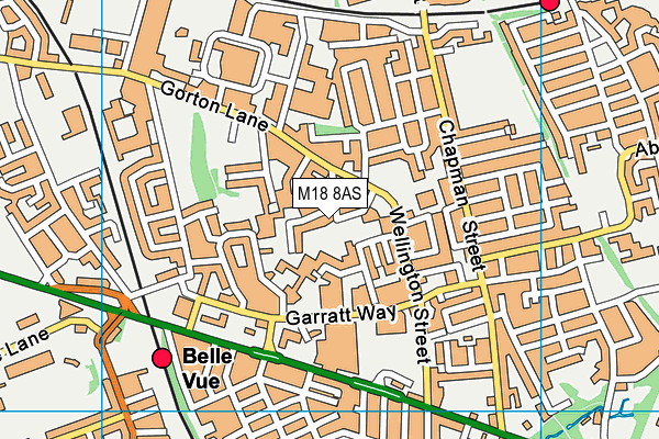 M18 8AS map - OS VectorMap District (Ordnance Survey)