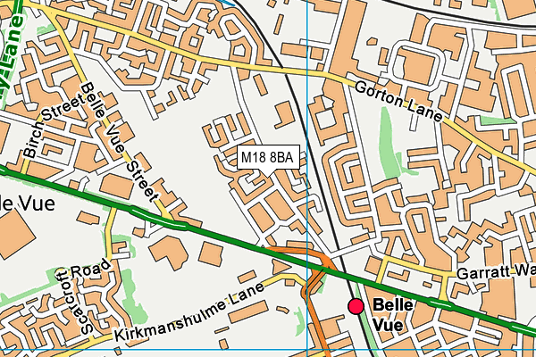 M18 8BA map - OS VectorMap District (Ordnance Survey)