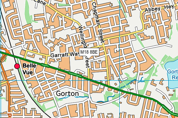 M18 8BE map - OS VectorMap District (Ordnance Survey)