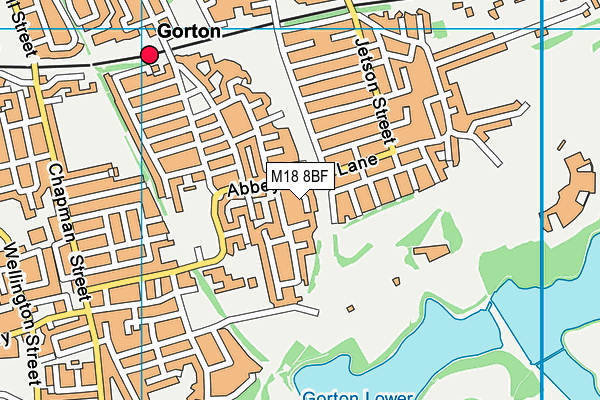 M18 8BF map - OS VectorMap District (Ordnance Survey)