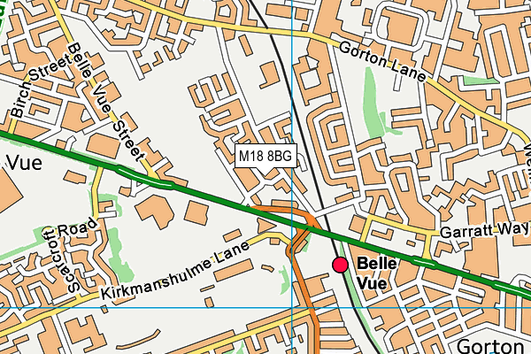 M18 8BG map - OS VectorMap District (Ordnance Survey)