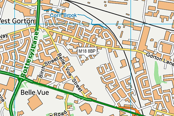 M18 8BP map - OS VectorMap District (Ordnance Survey)