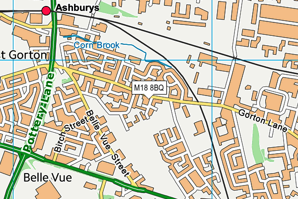 M18 8BQ map - OS VectorMap District (Ordnance Survey)