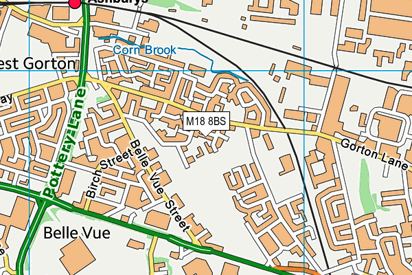 M18 8BS map - OS VectorMap District (Ordnance Survey)