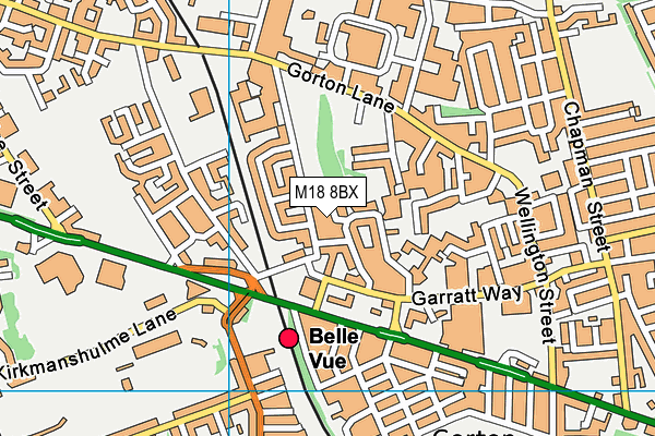 M18 8BX map - OS VectorMap District (Ordnance Survey)