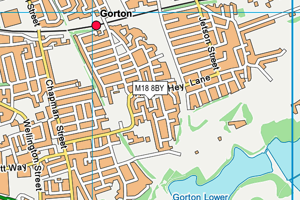 M18 8BY map - OS VectorMap District (Ordnance Survey)