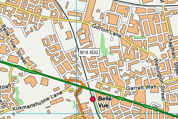 M18 8DG map - OS VectorMap District (Ordnance Survey)