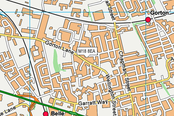 M18 8EA map - OS VectorMap District (Ordnance Survey)