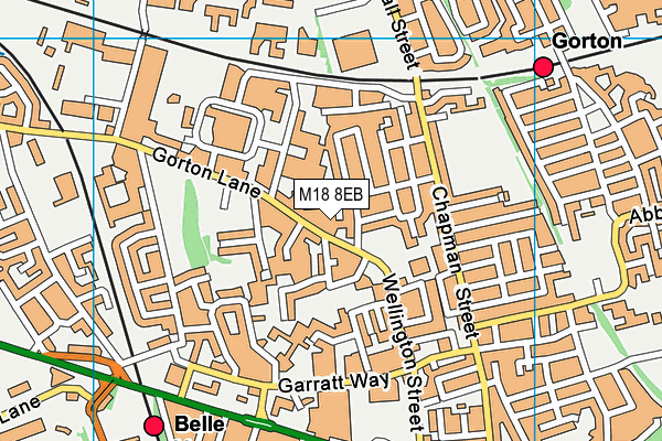 M18 8EB map - OS VectorMap District (Ordnance Survey)