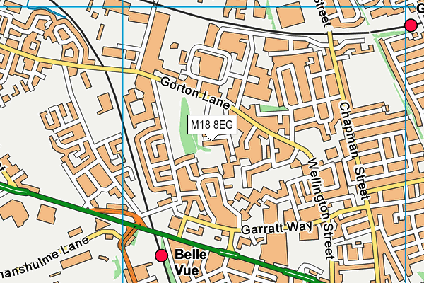 M18 8EG map - OS VectorMap District (Ordnance Survey)