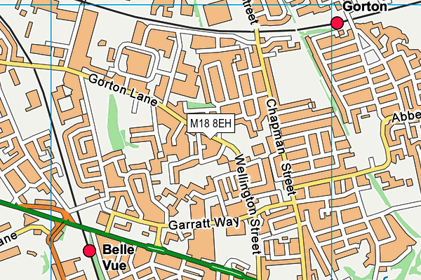 M18 8EH map - OS VectorMap District (Ordnance Survey)