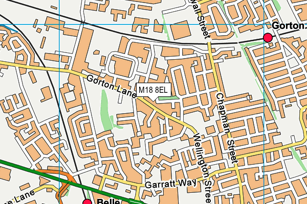 M18 8EL map - OS VectorMap District (Ordnance Survey)