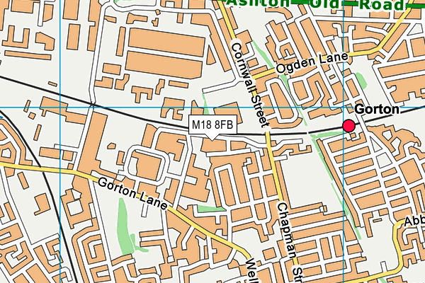 M18 8FB map - OS VectorMap District (Ordnance Survey)