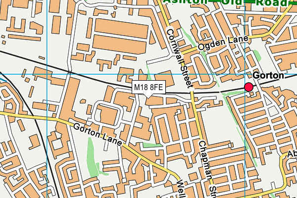 M18 8FE map - OS VectorMap District (Ordnance Survey)