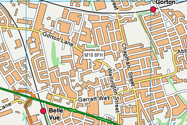 M18 8FH map - OS VectorMap District (Ordnance Survey)