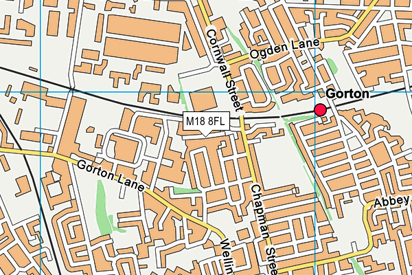 M18 8FL map - OS VectorMap District (Ordnance Survey)