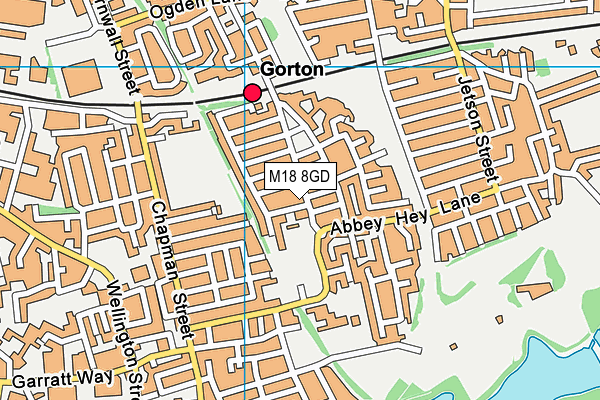 M18 8GD map - OS VectorMap District (Ordnance Survey)