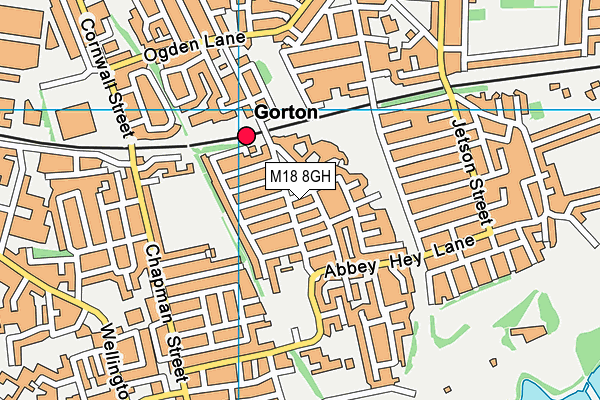 M18 8GH map - OS VectorMap District (Ordnance Survey)