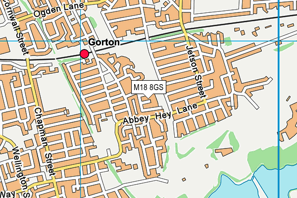 M18 8GS map - OS VectorMap District (Ordnance Survey)