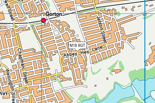 M18 8GT map - OS VectorMap District (Ordnance Survey)