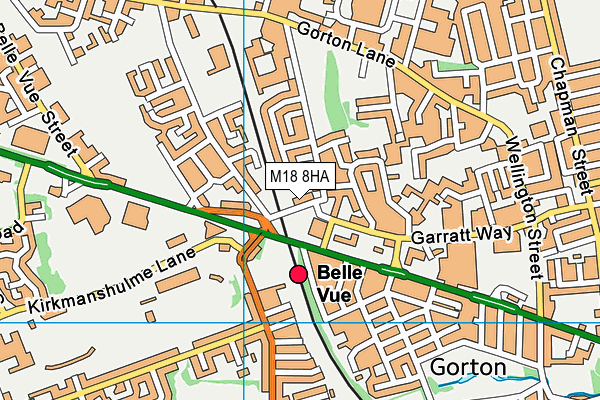 M18 8HA map - OS VectorMap District (Ordnance Survey)