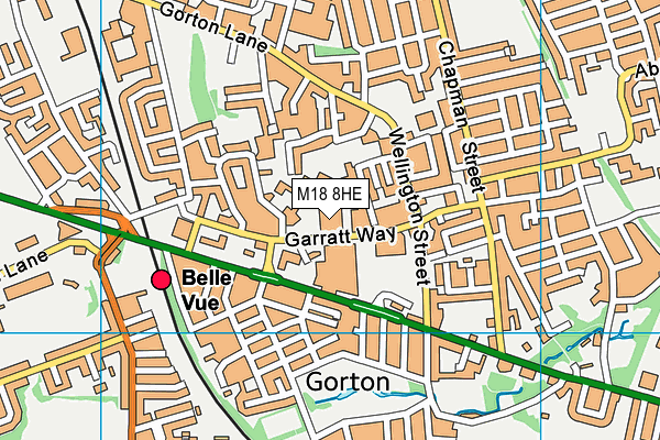 M18 8HE map - OS VectorMap District (Ordnance Survey)