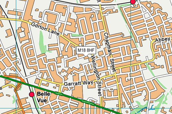 M18 8HF map - OS VectorMap District (Ordnance Survey)