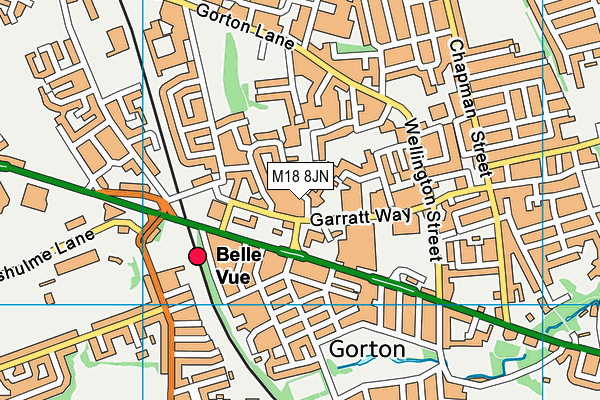 M18 8JN map - OS VectorMap District (Ordnance Survey)