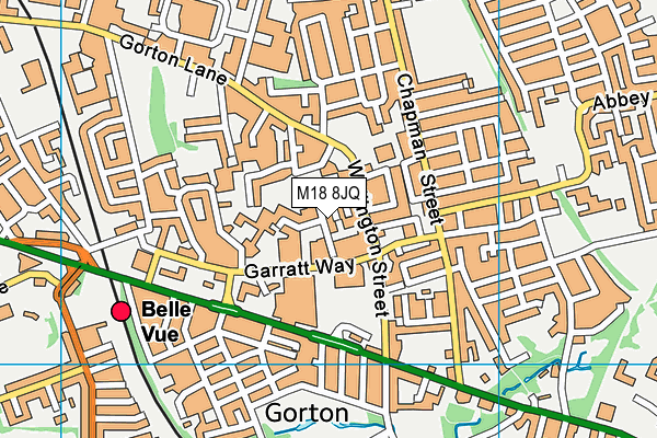 M18 8JQ map - OS VectorMap District (Ordnance Survey)