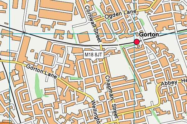 M18 8JT map - OS VectorMap District (Ordnance Survey)