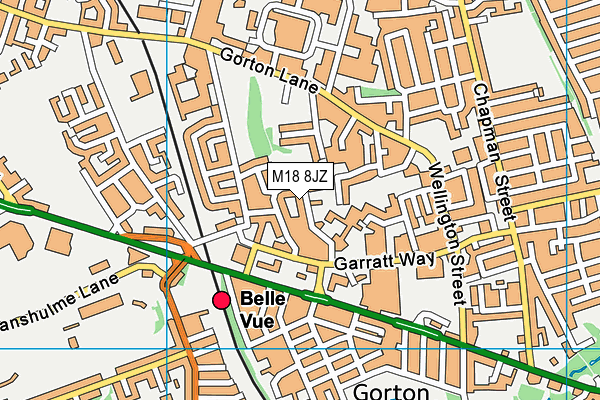 M18 8JZ map - OS VectorMap District (Ordnance Survey)