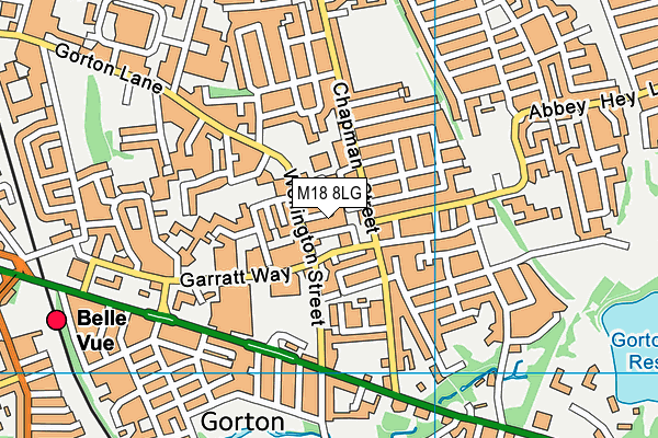 M18 8LG map - OS VectorMap District (Ordnance Survey)