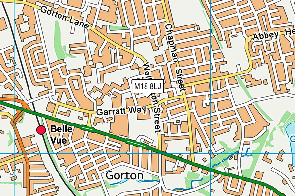 M18 8LJ map - OS VectorMap District (Ordnance Survey)