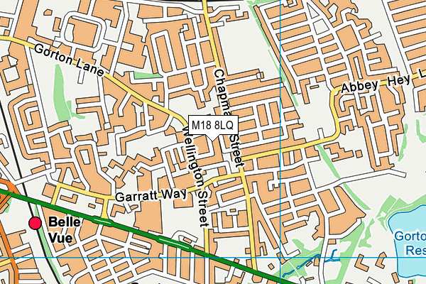 M18 8LQ map - OS VectorMap District (Ordnance Survey)