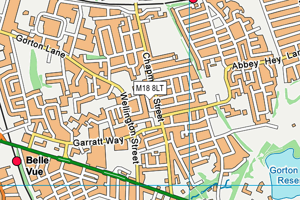 M18 8LT map - OS VectorMap District (Ordnance Survey)