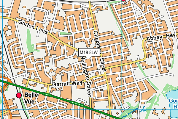 M18 8LW map - OS VectorMap District (Ordnance Survey)