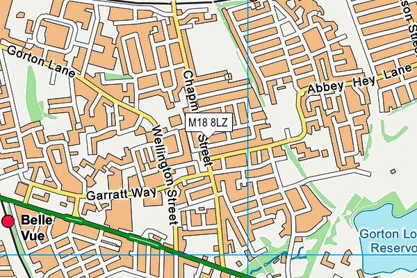 M18 8LZ map - OS VectorMap District (Ordnance Survey)