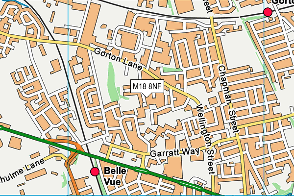 M18 8NF map - OS VectorMap District (Ordnance Survey)