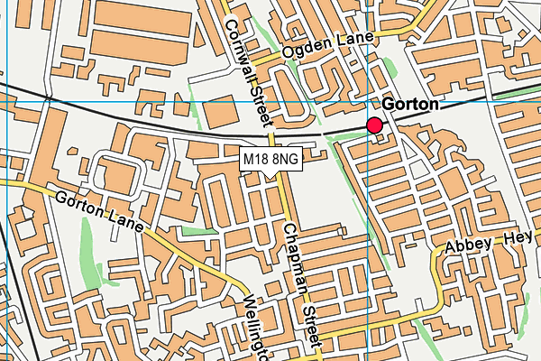 M18 8NG map - OS VectorMap District (Ordnance Survey)